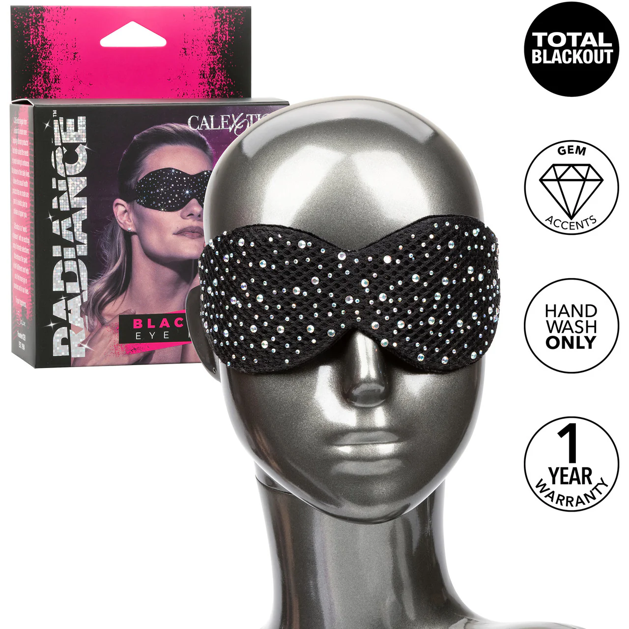 Radiance Blackout Eye Mask by CalExotics - Black - Image 7