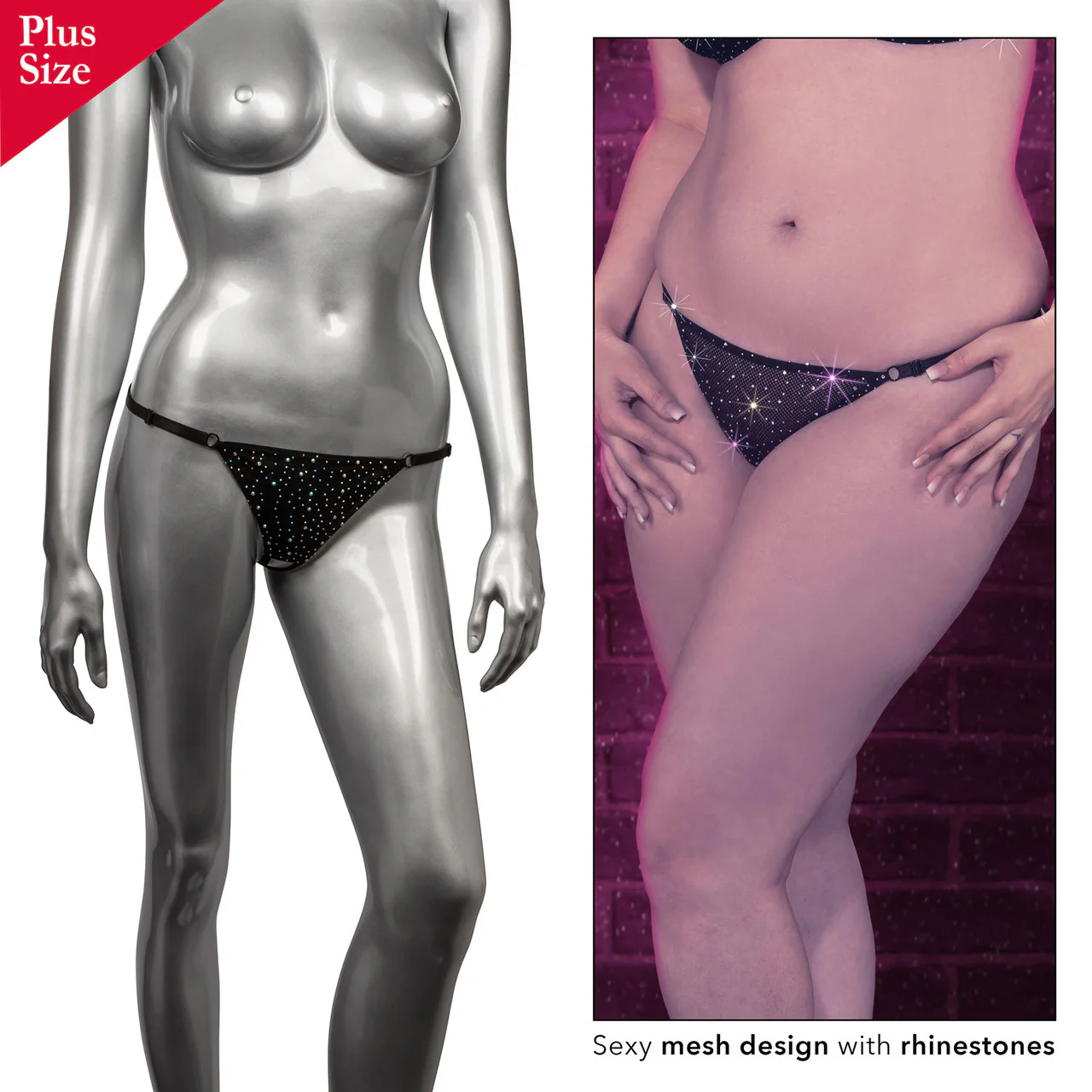 Radiance Plus Size Crotchless Thong By CalExotics - Image 6