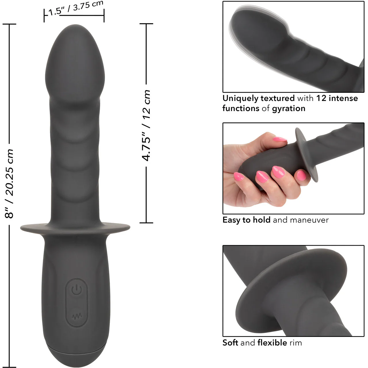 Ramrod Gyrating Rechargeable Waterproof Silicone Vibrating Anal Probe By CalExotics - Image 9