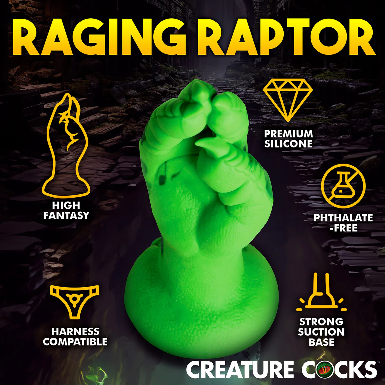 Raptor Claw 8.5" Fisting Silicone Suction Cup Dildo By Creature Cocks - Image 8