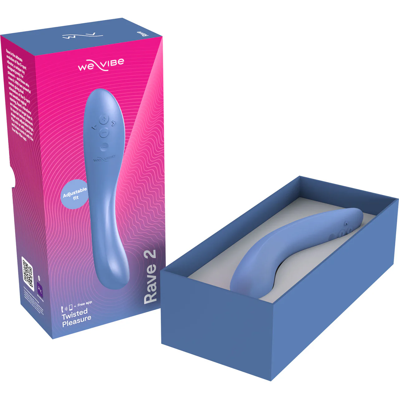 Rave 2 Twisted Pleasure By We-Vibe Silicone Rechargeable Adjustable G-Spot Vibrator - Muted Blue - Image 11