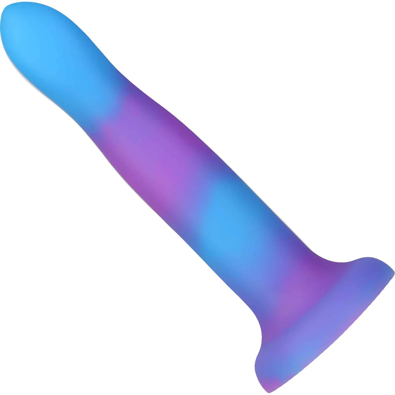 Rave By Addiction Silicone 8" Glow In The Dark Bendable Suction Cup Dildo - Blue & Purple - Image 3