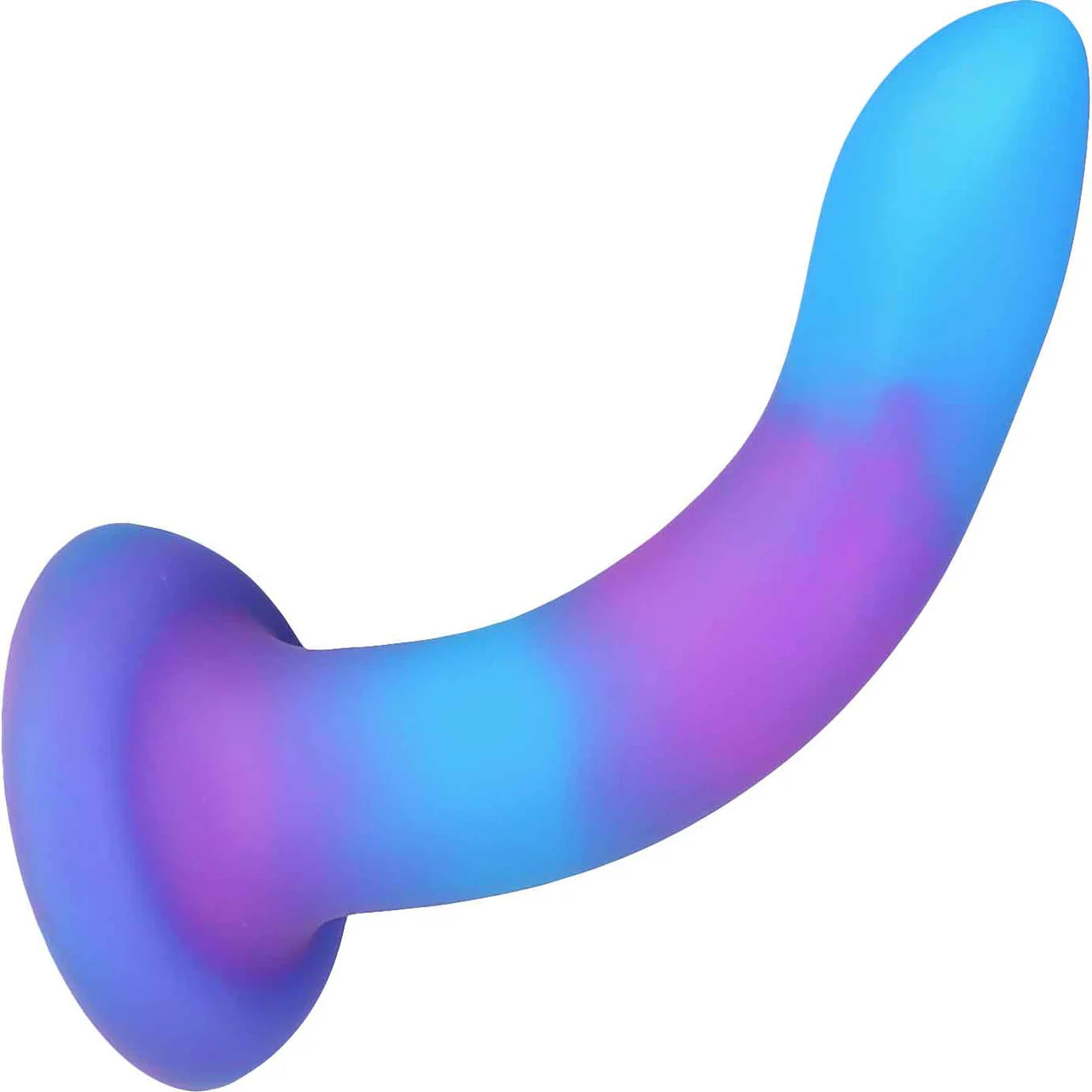 Rave By Addiction Silicone 8" Glow In The Dark Bendable Suction Cup Dildo - Blue & Purple - Image 4
