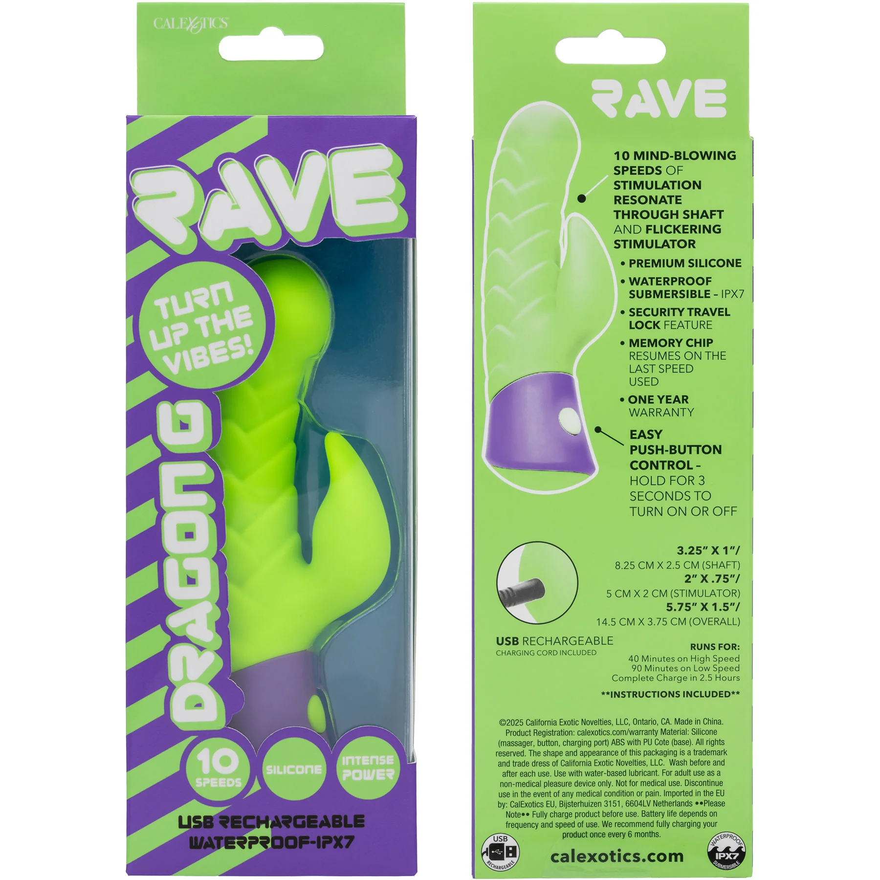 Rave Dragon G Rechargeable Waterproof Silicone Rabbit Vibrator - Image 8