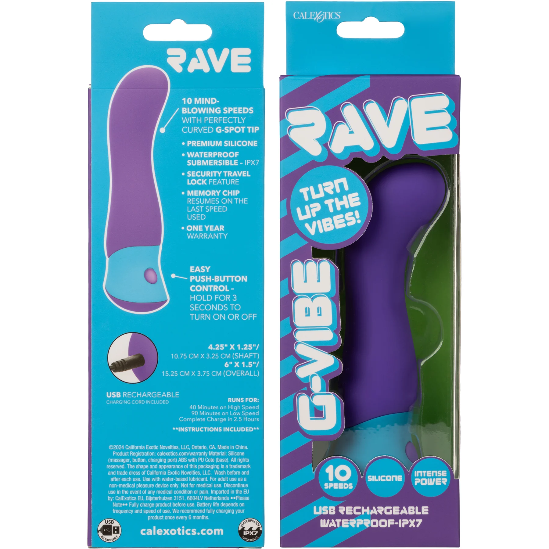 Rave G-Vibe Rechargeable Waterproof Silicone G-Spot Vibrator - Image 7