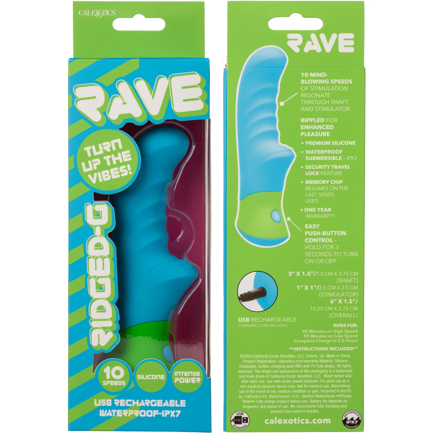 Rave Ridged-G Rechargeable Waterproof Silicone G-Spot Vibrator - Image 7