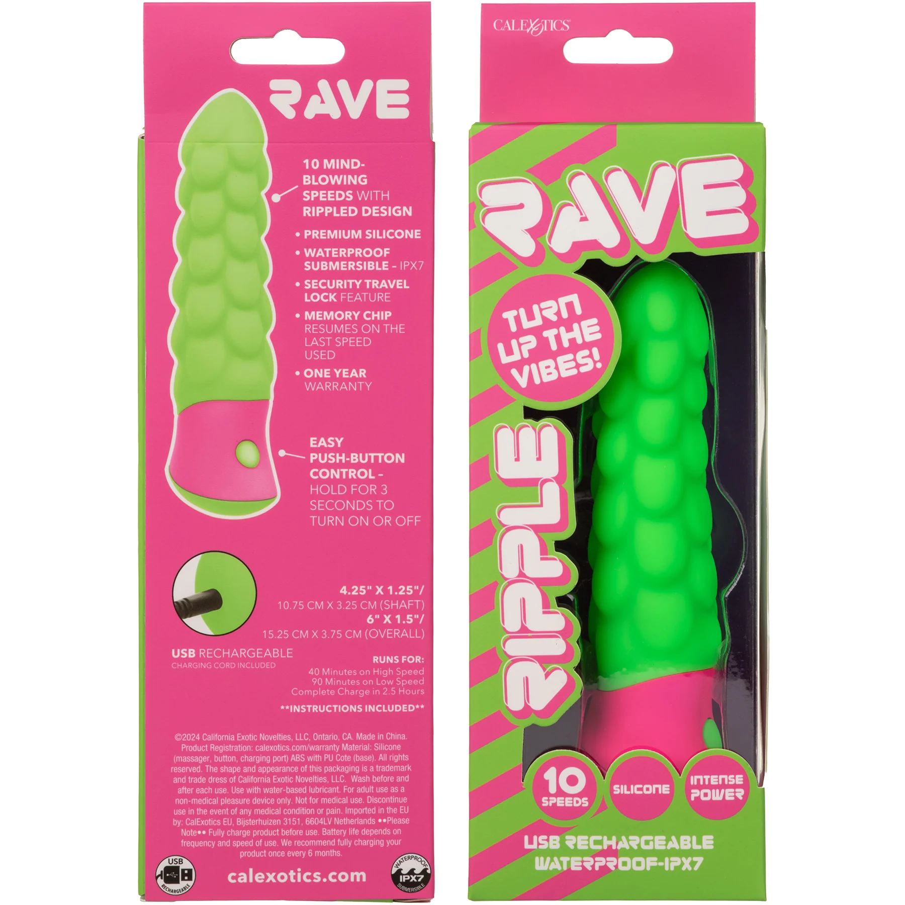 Rave Ripple Rechargeable Waterproof Silicone Vibrator - Image 7
