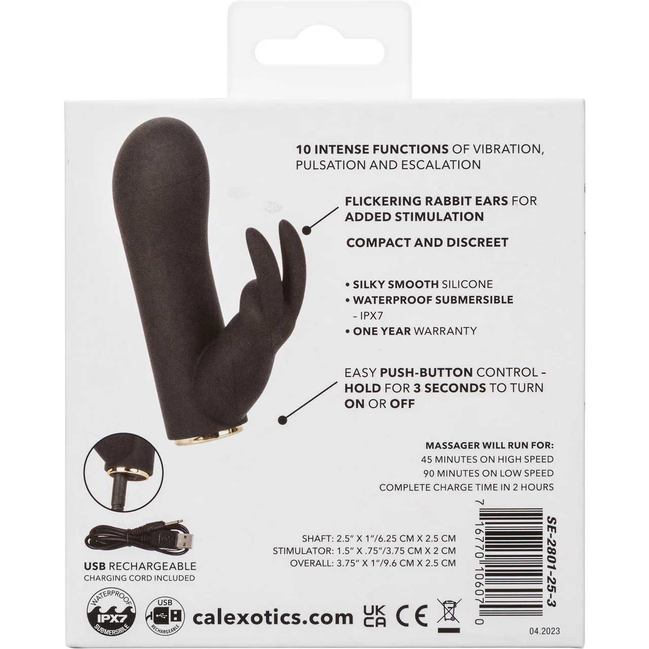 Raven Bunny Rechargeable Waterproof Bullet Vibrator With Silicone Rabbit Sleeve By CalExotics - Image 12
