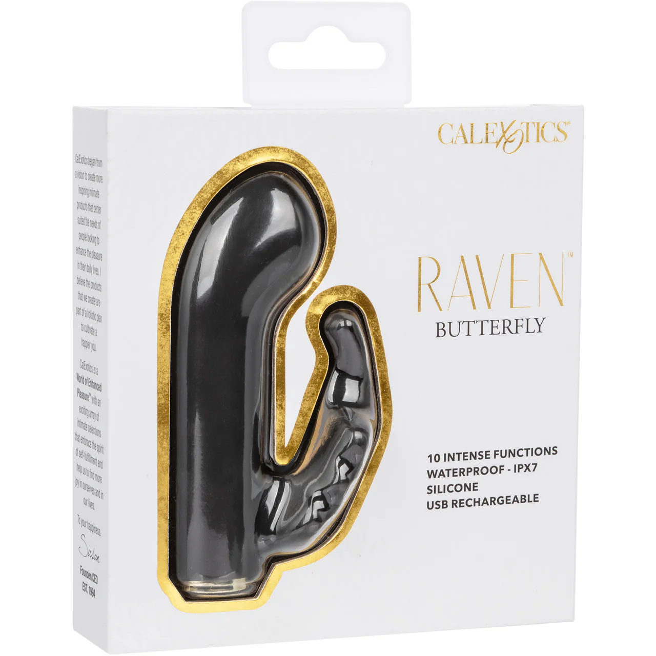 Raven Butterfly Rechargeable Waterproof Silicone Mini Dual Stimulation Vibrator By CalExotics - Image 10