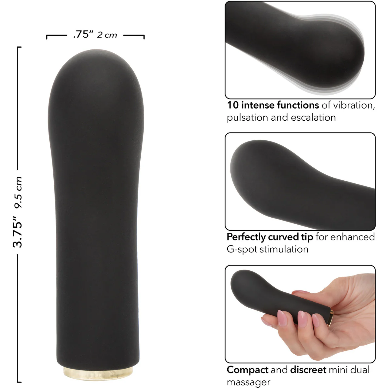 Raven "G" Lover Rechargeable Waterproof Silicone Mini G-Spot Vibrator By CalExotics - Image 7