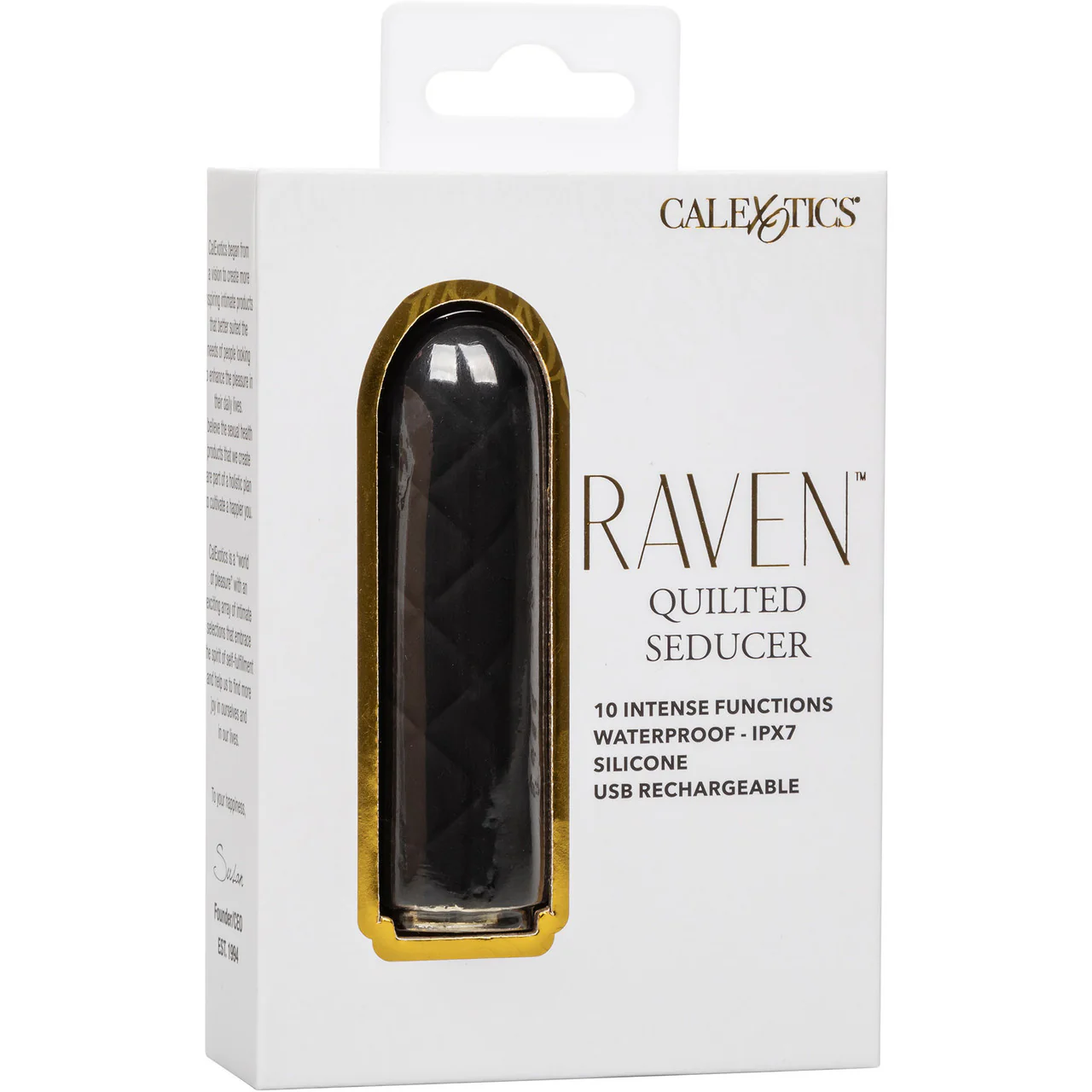 Raven Quilted Seducer Rechargeable Waterproof Bullet Vibrator With Silicone Sleeve By CalExotics - Image 12