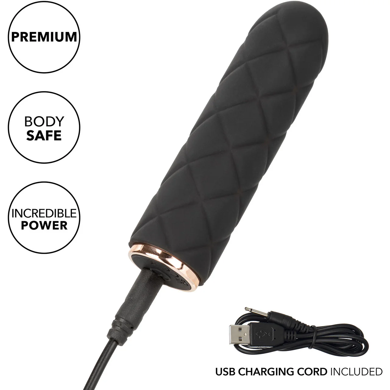 Raven Quilted Seducer Rechargeable Waterproof Bullet Vibrator With Silicone Sleeve By CalExotics - Image 9