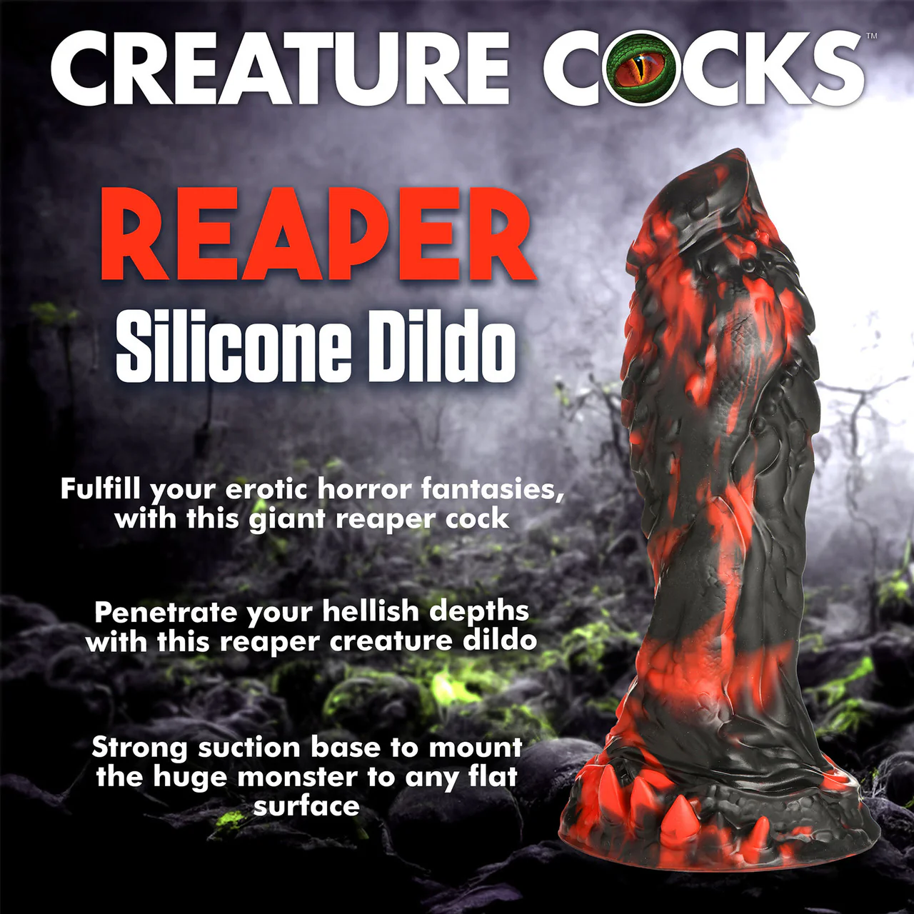 Reaper 9" Silicone Suction Cup Dildo By Creature Cocks - Image 13