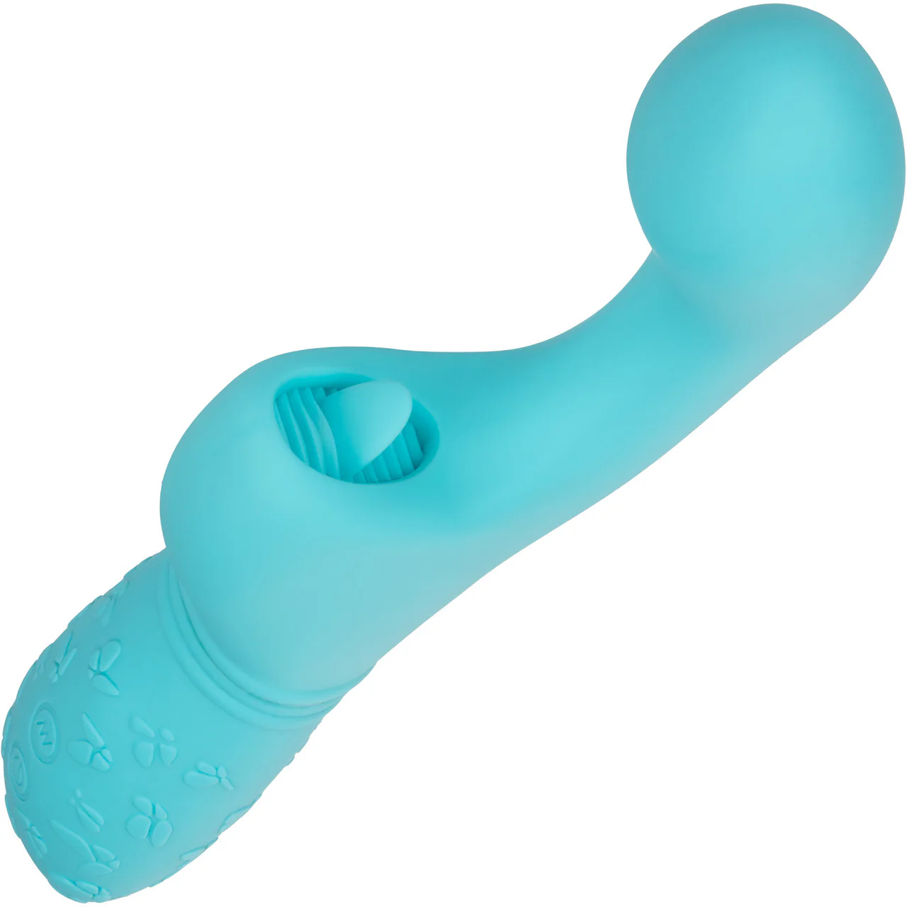Rechargeable Butterfly Kiss Silicone Flicker Dual Stimulation Vibrator By CalExotics - Blue - Image 7