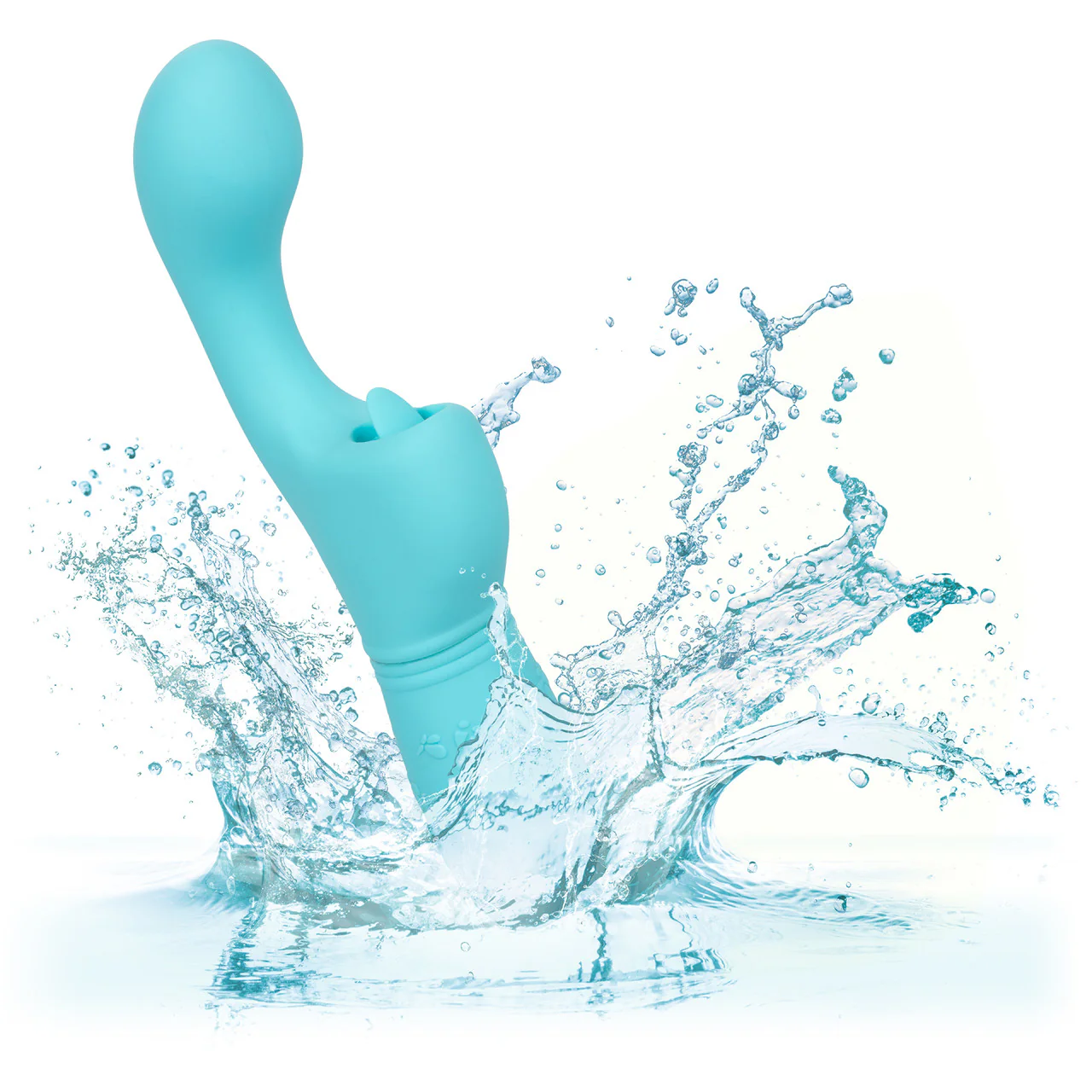 Rechargeable Butterfly Kiss Silicone Flicker Dual Stimulation Vibrator By CalExotics - Blue - Image 9