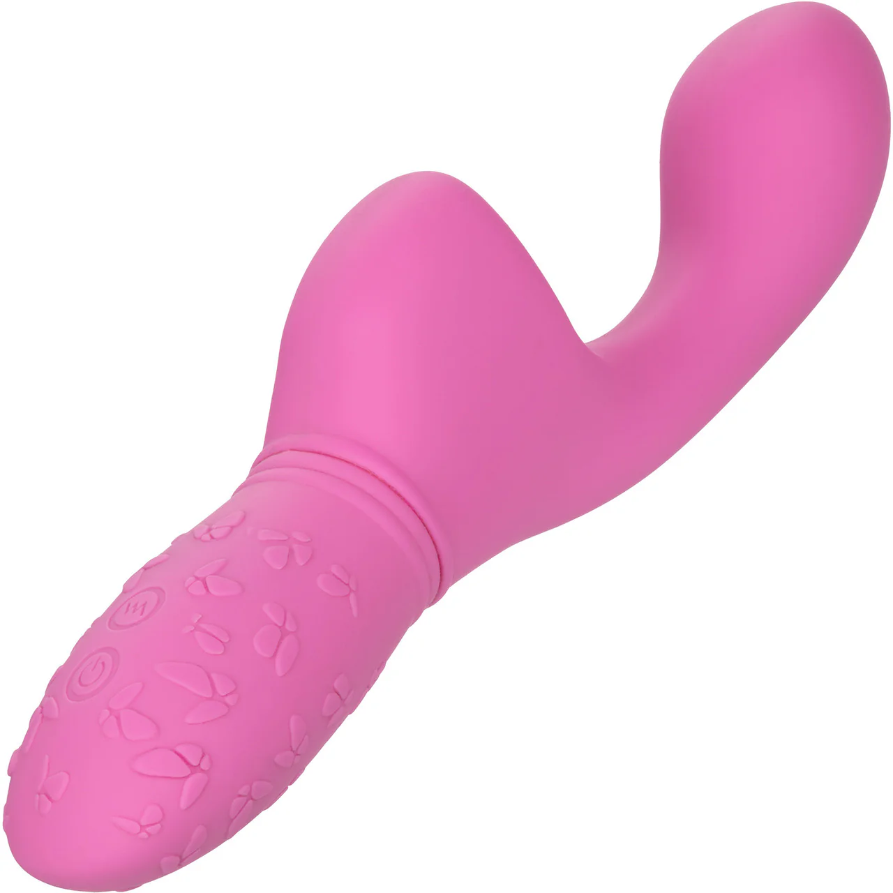Rechargeable Butterfly Kiss Silicone Flicker Dual Stimulation Vibrator By CalExotics - Pink - Image 6