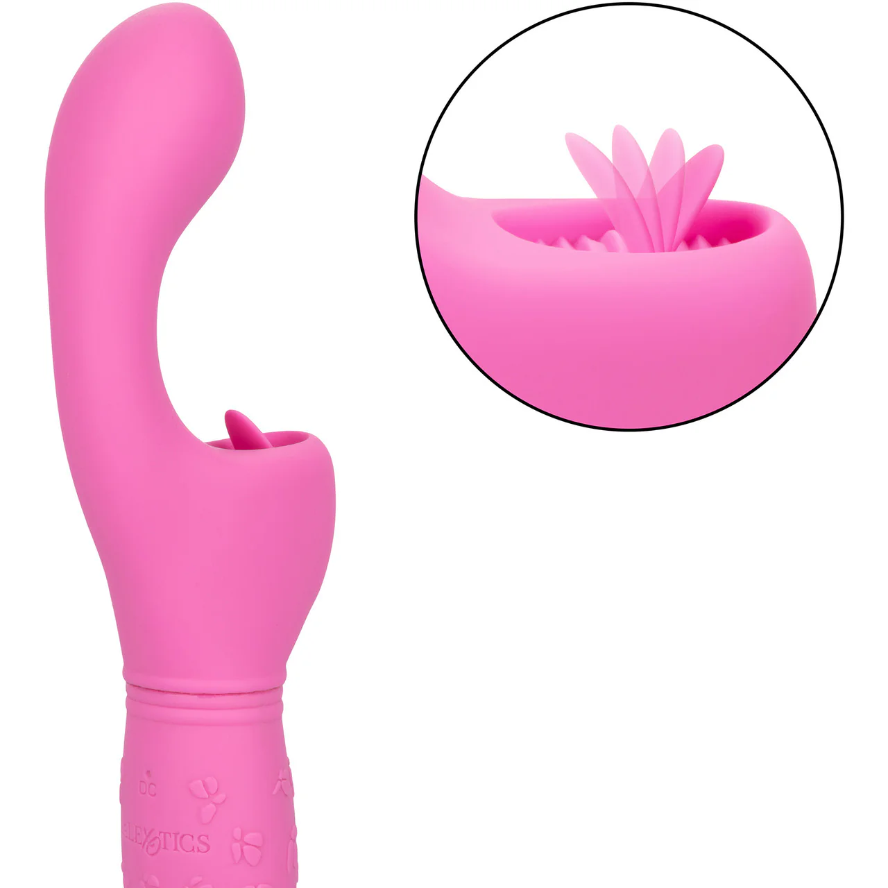 Rechargeable Butterfly Kiss Silicone Flicker Dual Stimulation Vibrator By CalExotics - Pink - Image 8