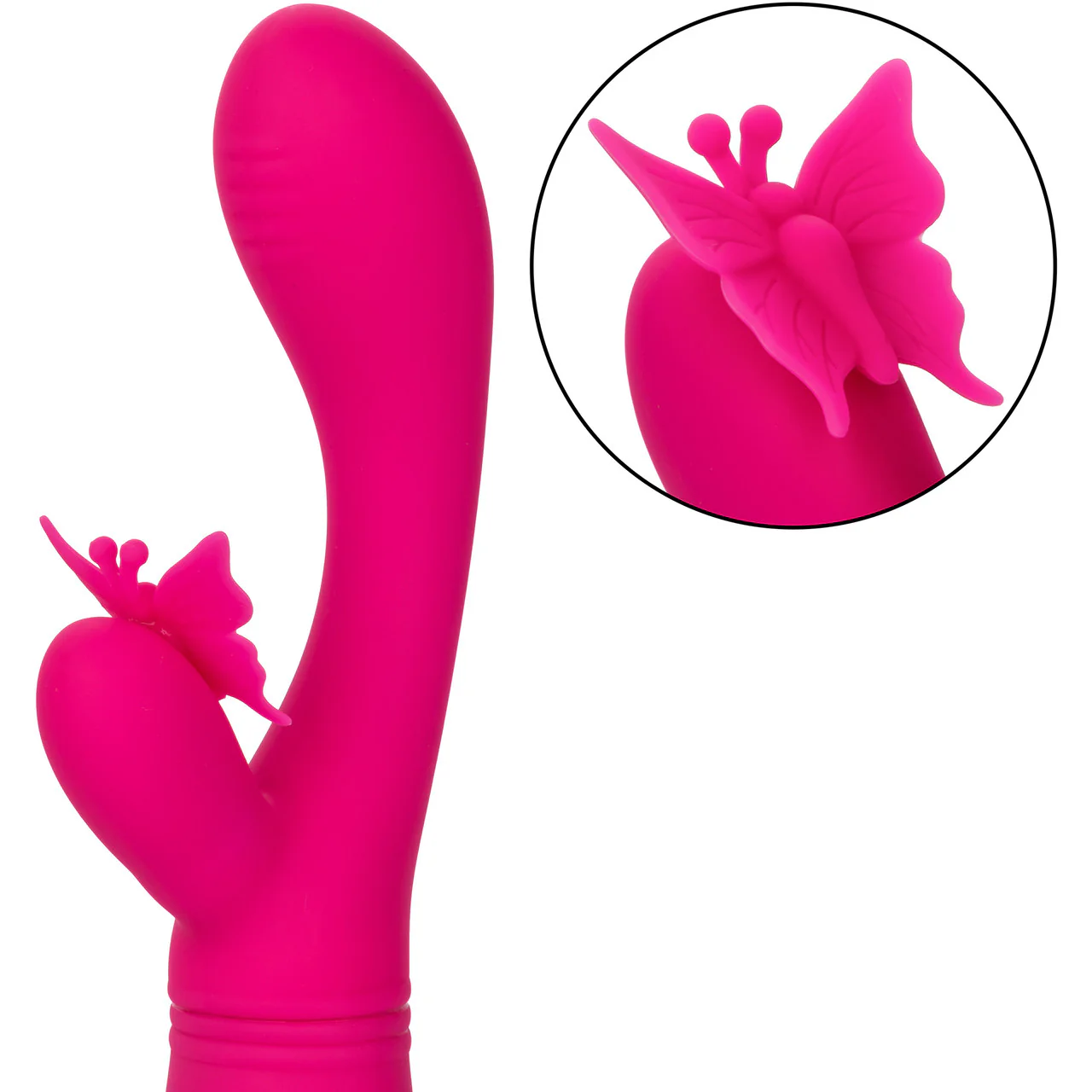 Rechargeable Butterfly Kiss Silicone Flutter Dual Stimulation Vibrator By CalExotics - Pink - Image 11