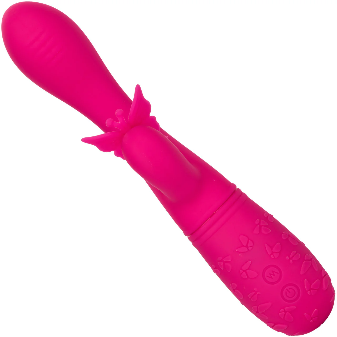 Rechargeable Butterfly Kiss Silicone Flutter Dual Stimulation Vibrator By CalExotics - Pink - Image 3