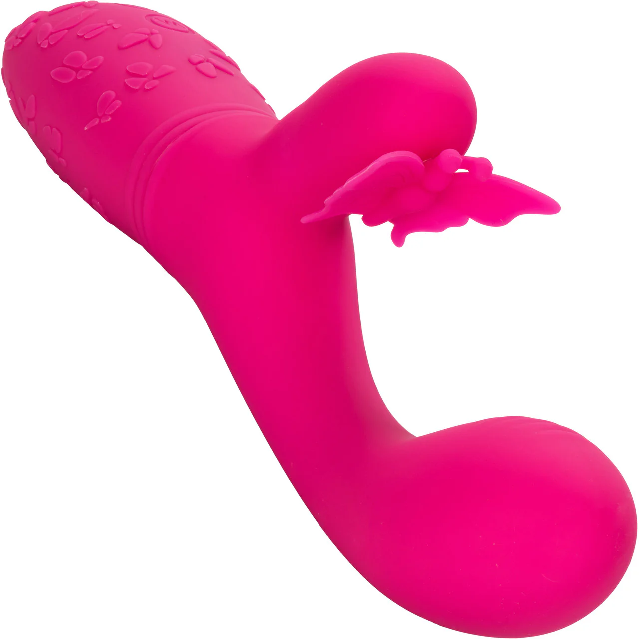 Rechargeable Butterfly Kiss Silicone Flutter Dual Stimulation Vibrator By CalExotics - Pink - Image 5