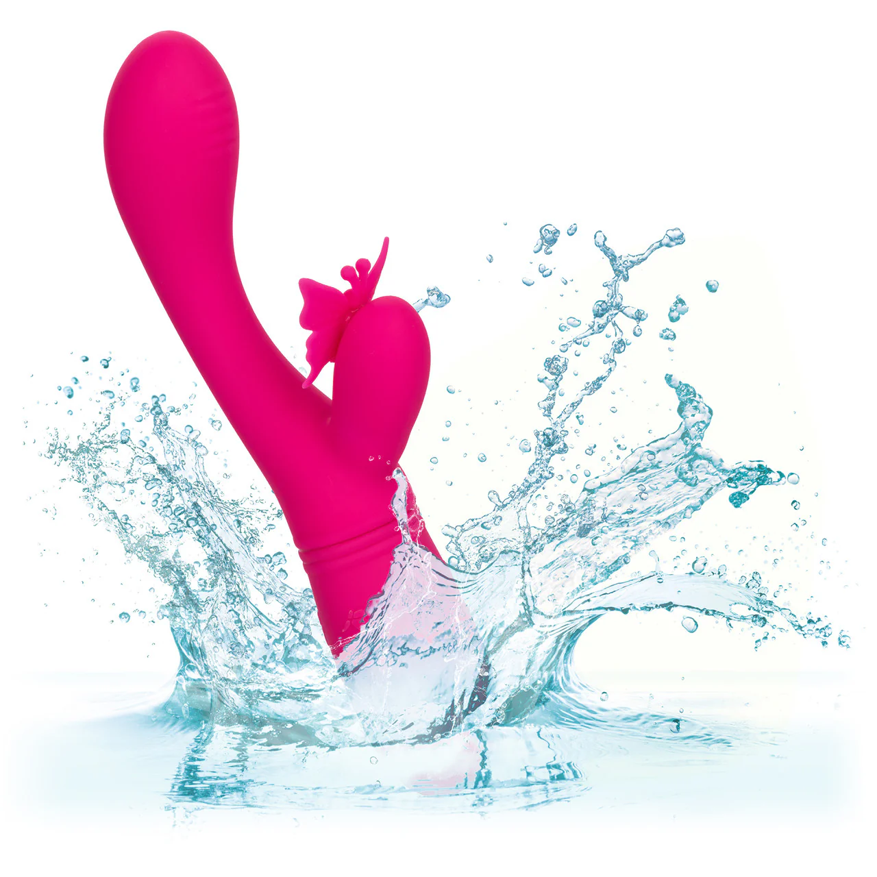 Rechargeable Butterfly Kiss Silicone Flutter Dual Stimulation Vibrator By CalExotics - Pink - Image 8