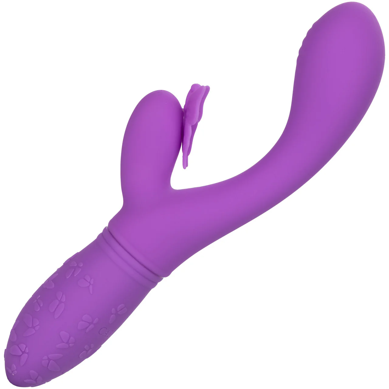 Rechargeable Butterfly Kiss Silicone Flutter Dual Stimulation Vibrator By CalExotics - Purple - Image 4