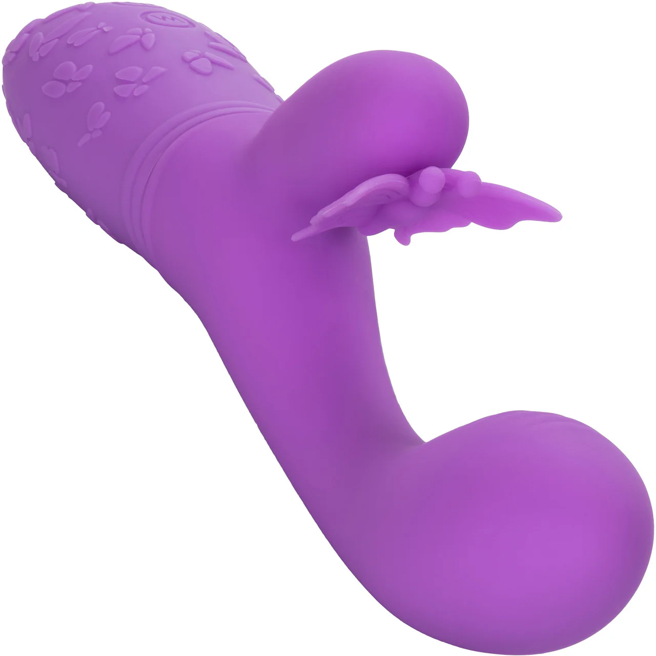 Rechargeable Butterfly Kiss Silicone Flutter Dual Stimulation Vibrator By CalExotics - Purple - Image 5