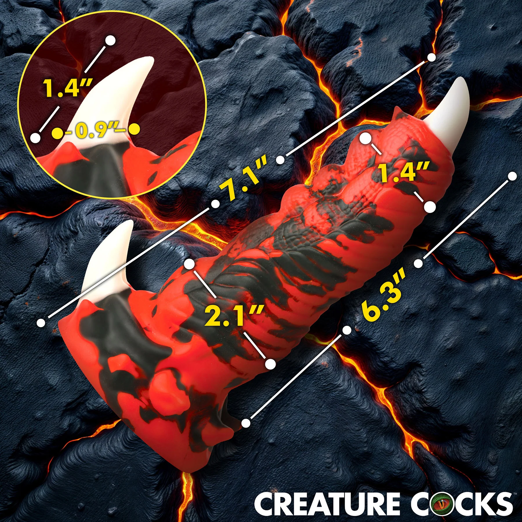 Red Talon Vibrating 7.1" Silicone Dildo With Remote By Creature Cocks - Image 8