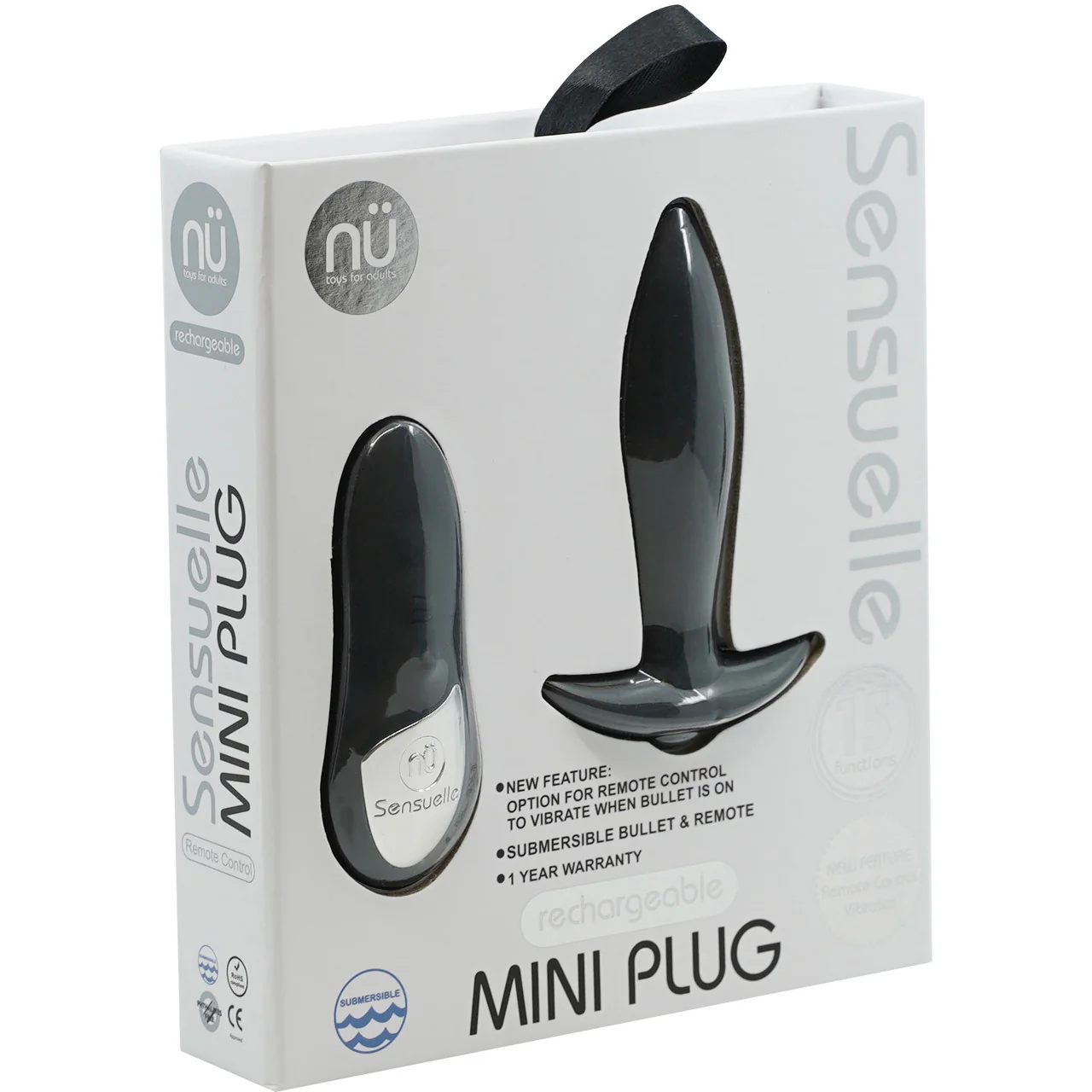 Remote Control 15-Function Vibrating Mini-Plug Silicone Anal Plug By Nu Sensuelle - Black - Image 2