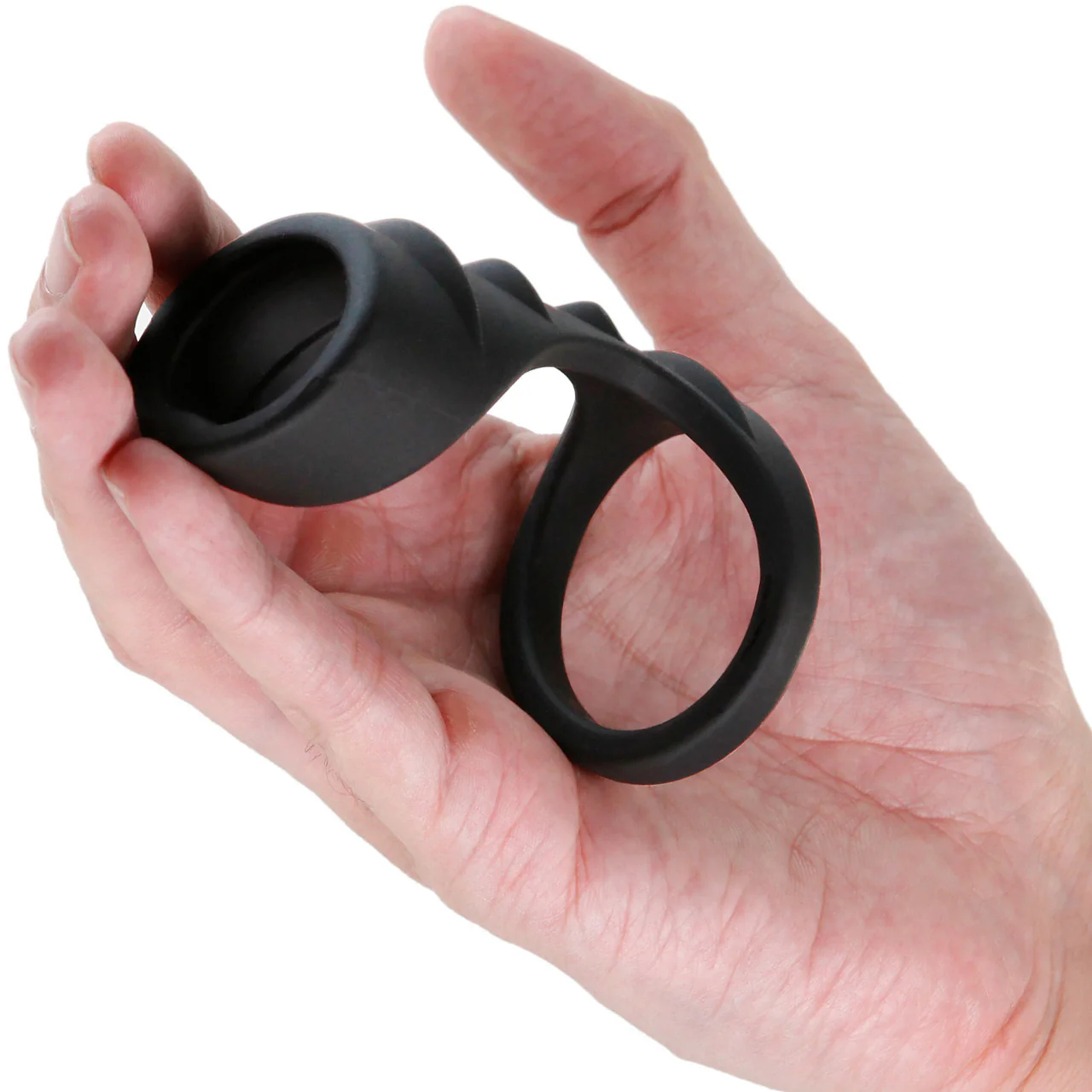 Renegade Bolster Penis Harness Silicone Cock Ring - Black - Image 2