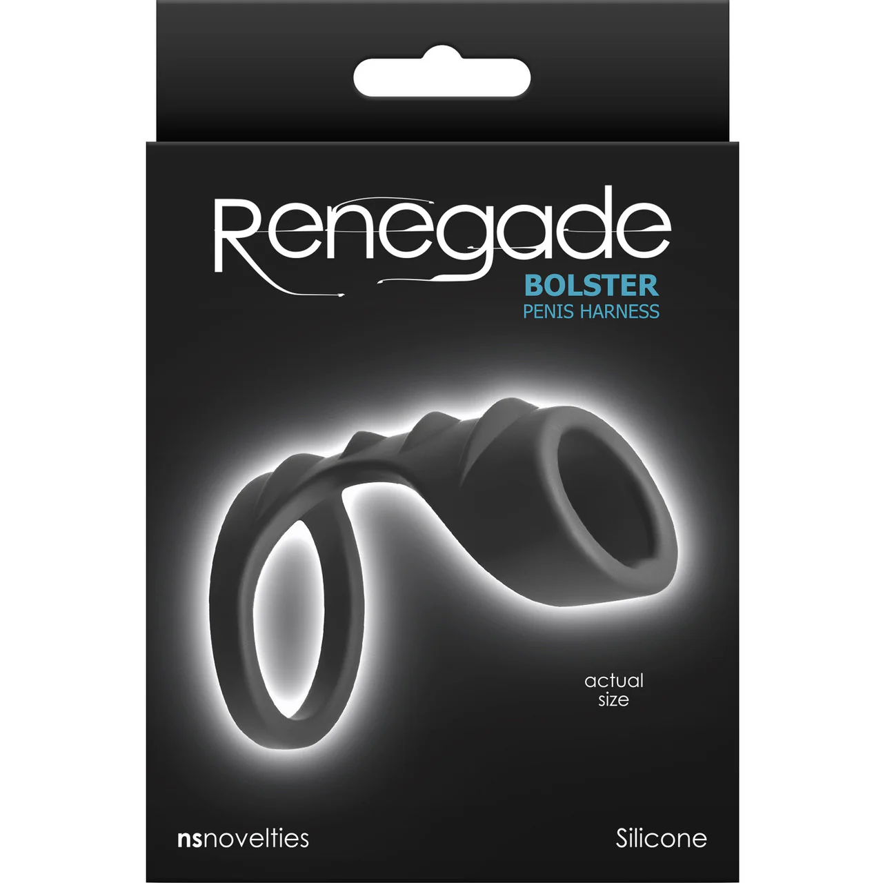 Renegade Bolster Penis Harness Silicone Cock Ring - Black - Image 4