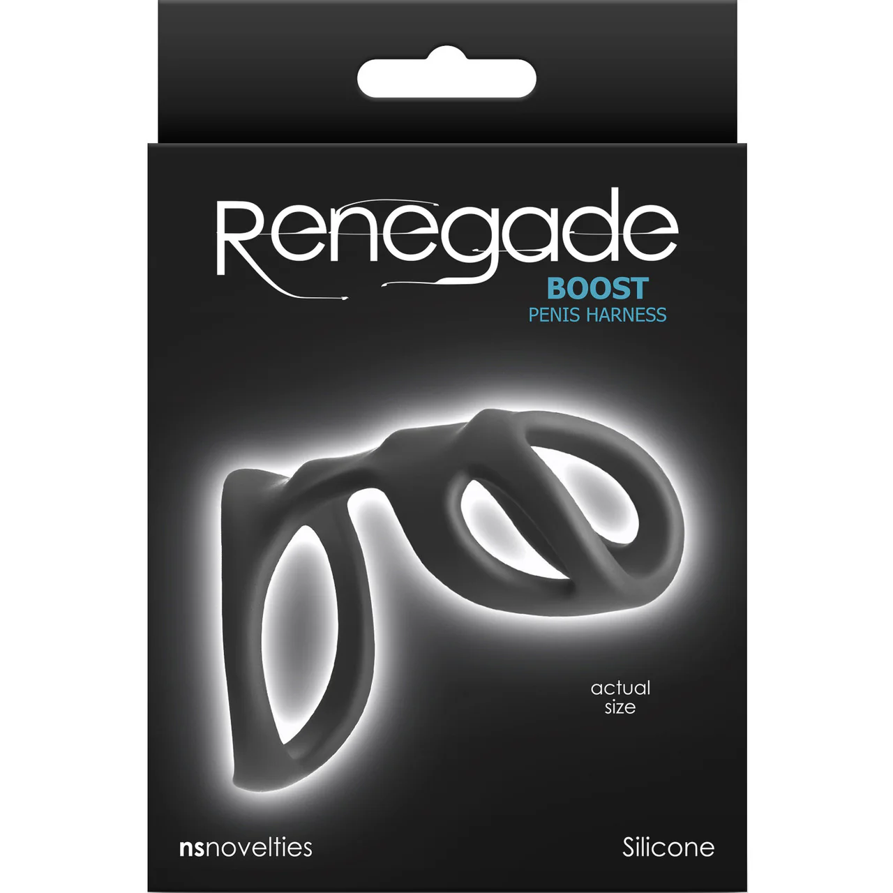 Renegade Boost Penis Harness Silicone Cock Ring - Black - Image 4