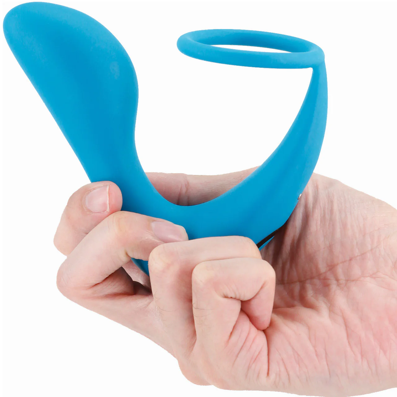 Renegade Slingshot II Rechargeable Silicone Vibrating Cock Ring & Prostate Massager With Remote - Teal - Image 2