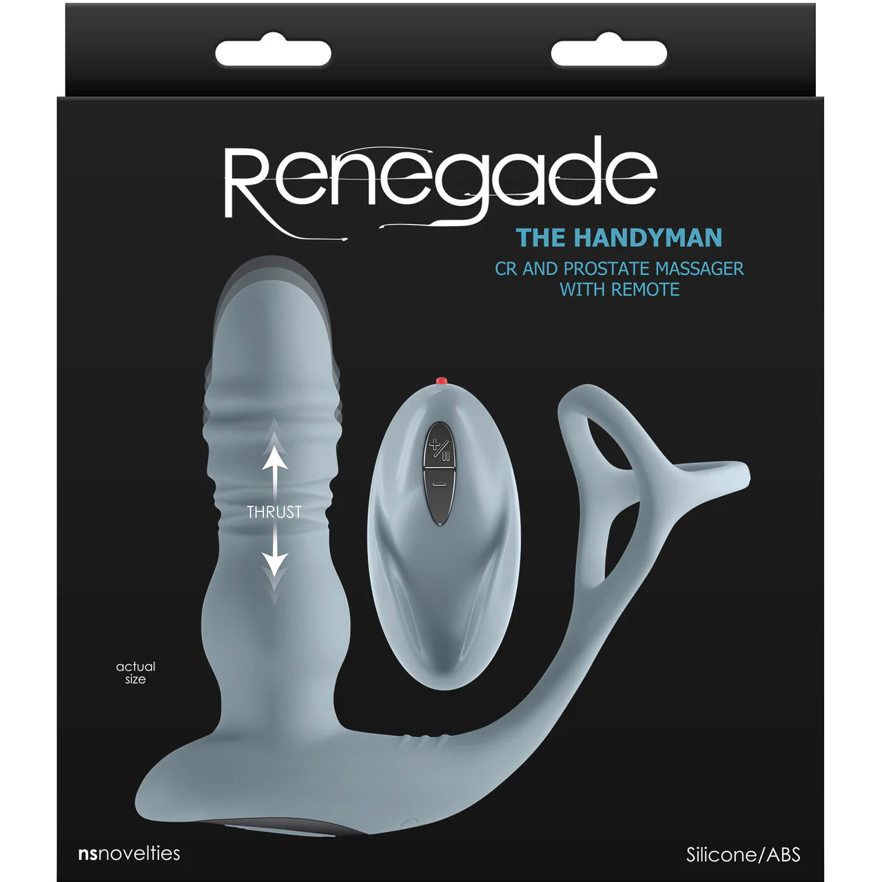 Renegade The Handyman Cock Ring & Thrusting Vibrating Prostate Massager With Remote - Gray - Image 5