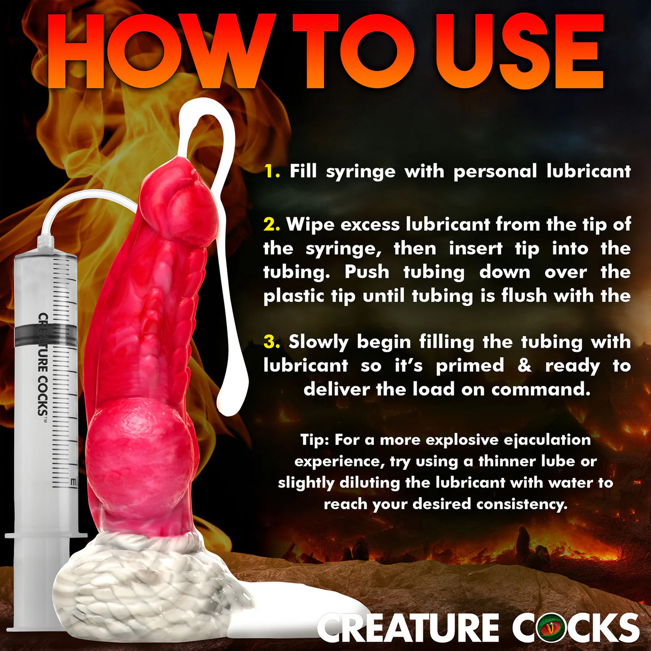 Resurrector Phoenix 9" Squirting Silicone Suction Cup Dildo By Creature Cocks - Image 13