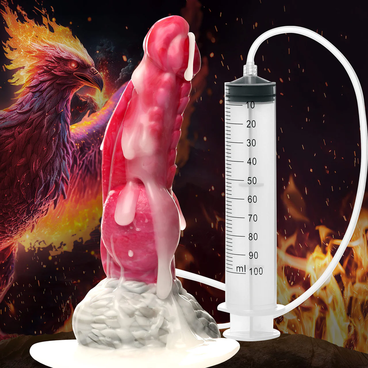 Resurrector Phoenix 9" Squirting Silicone Suction Cup Dildo By Creature Cocks - Image 18