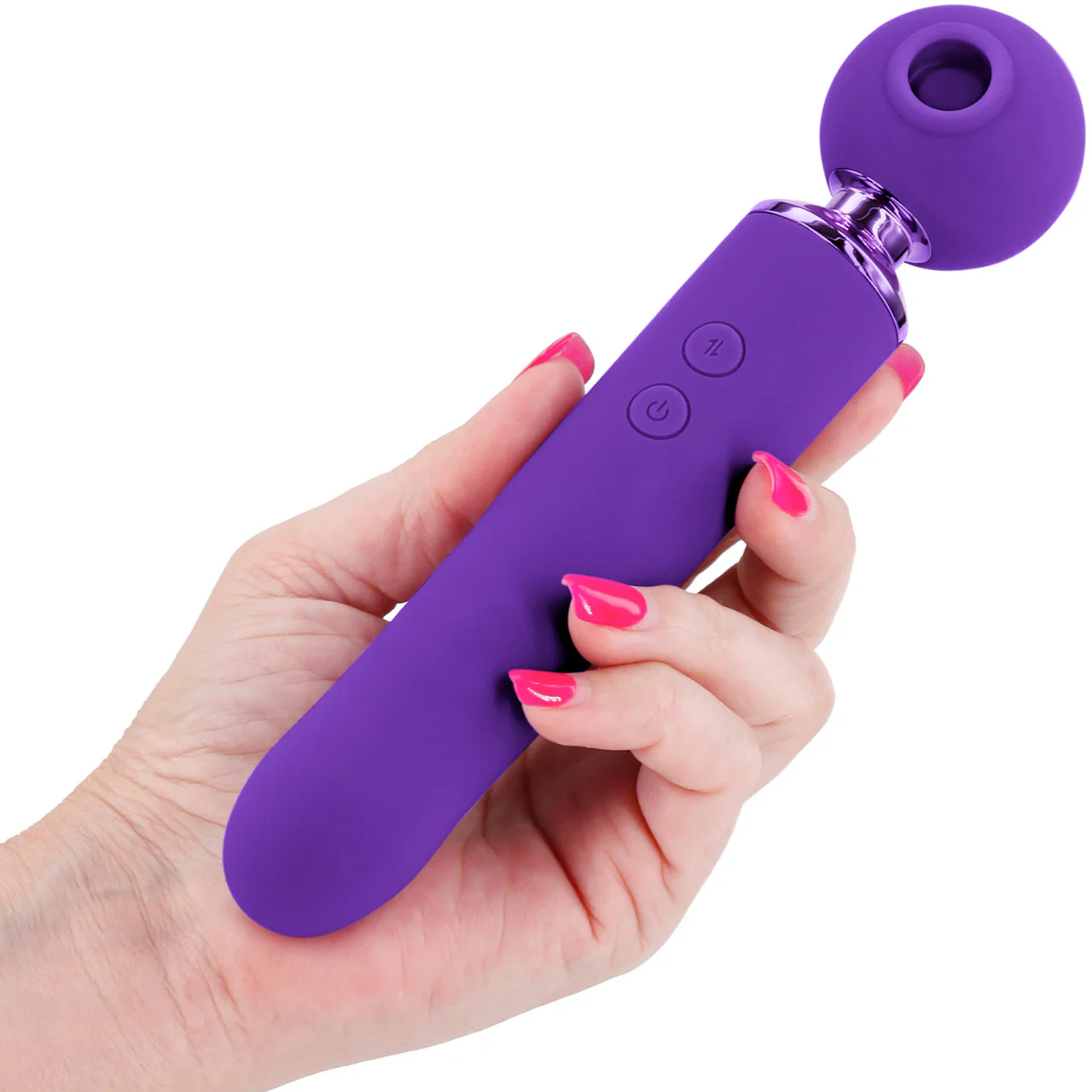 Revel Fae Rechargeable Silicone Vibrating Air Pulse Clitoral Stimulator With Thruster - Purple - Image 3