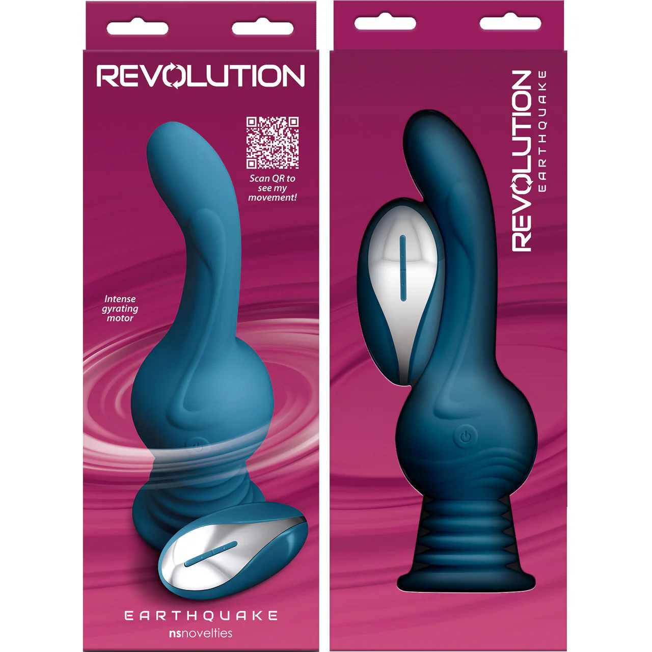 Revolution Earthquake Shaking Thrusting Silicone Rechargeable Stimulator With Remote By NS Novelties - Teal - Image 3