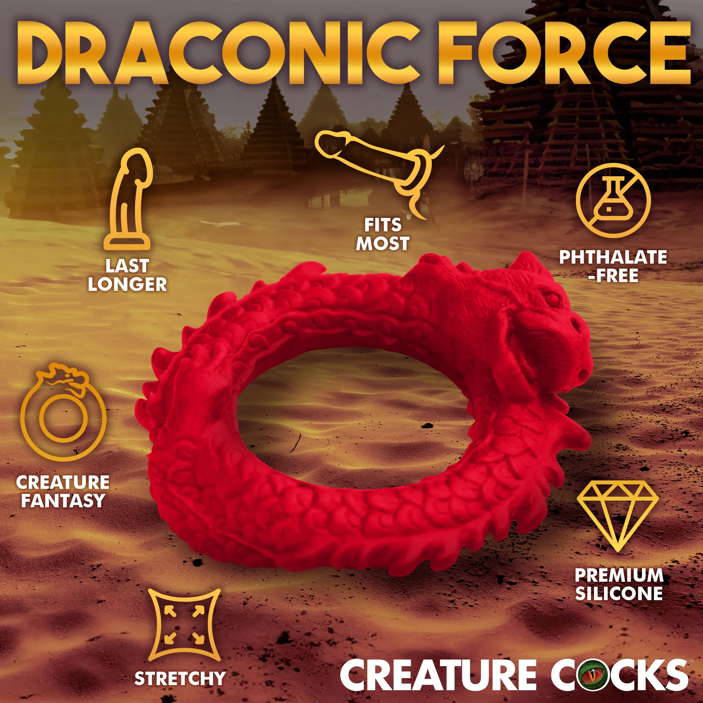 Rise Of The Dragon Silicone Cock Ring By Creature Cocks - Image 9