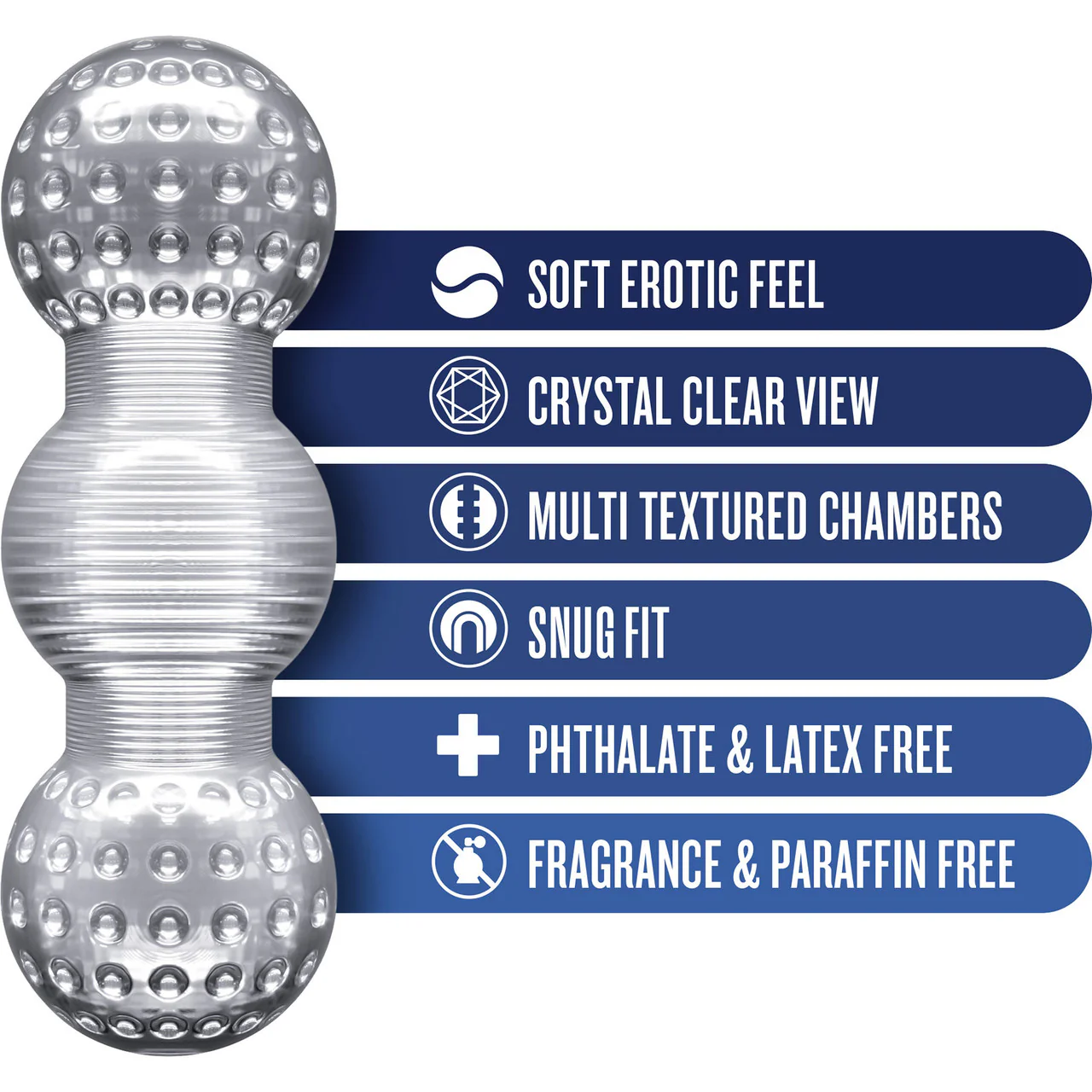 Rize Feelz Open Ended Multi-Chambered Penis Stroker By Blush - Image 8