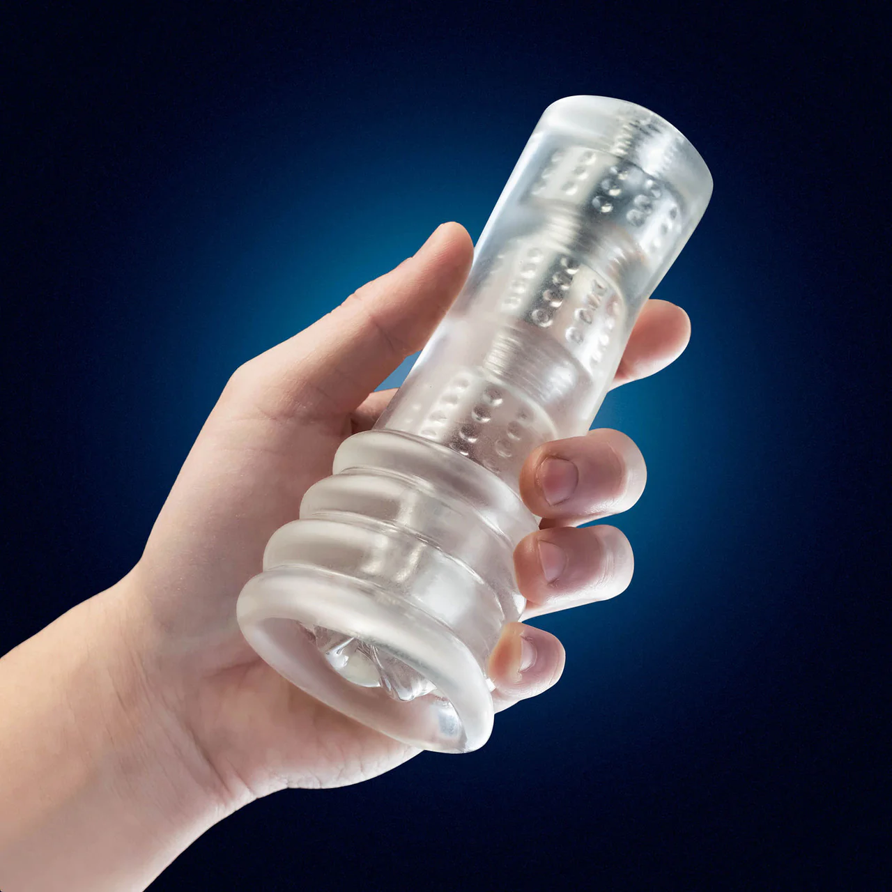 Rize Luz Self Lubricating Glow In The Dark Open Ended Penis Stroker By Blush - Image 2