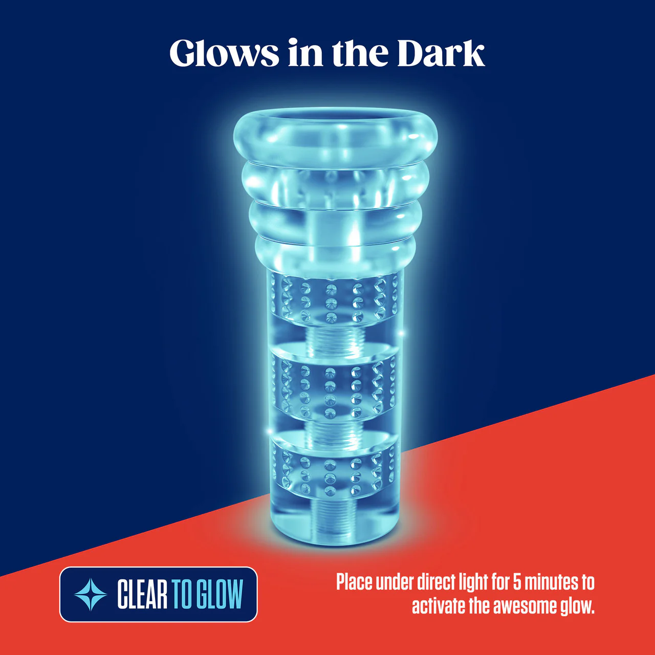 Rize Luz Self Lubricating Glow In The Dark Open Ended Penis Stroker By Blush - Image 7