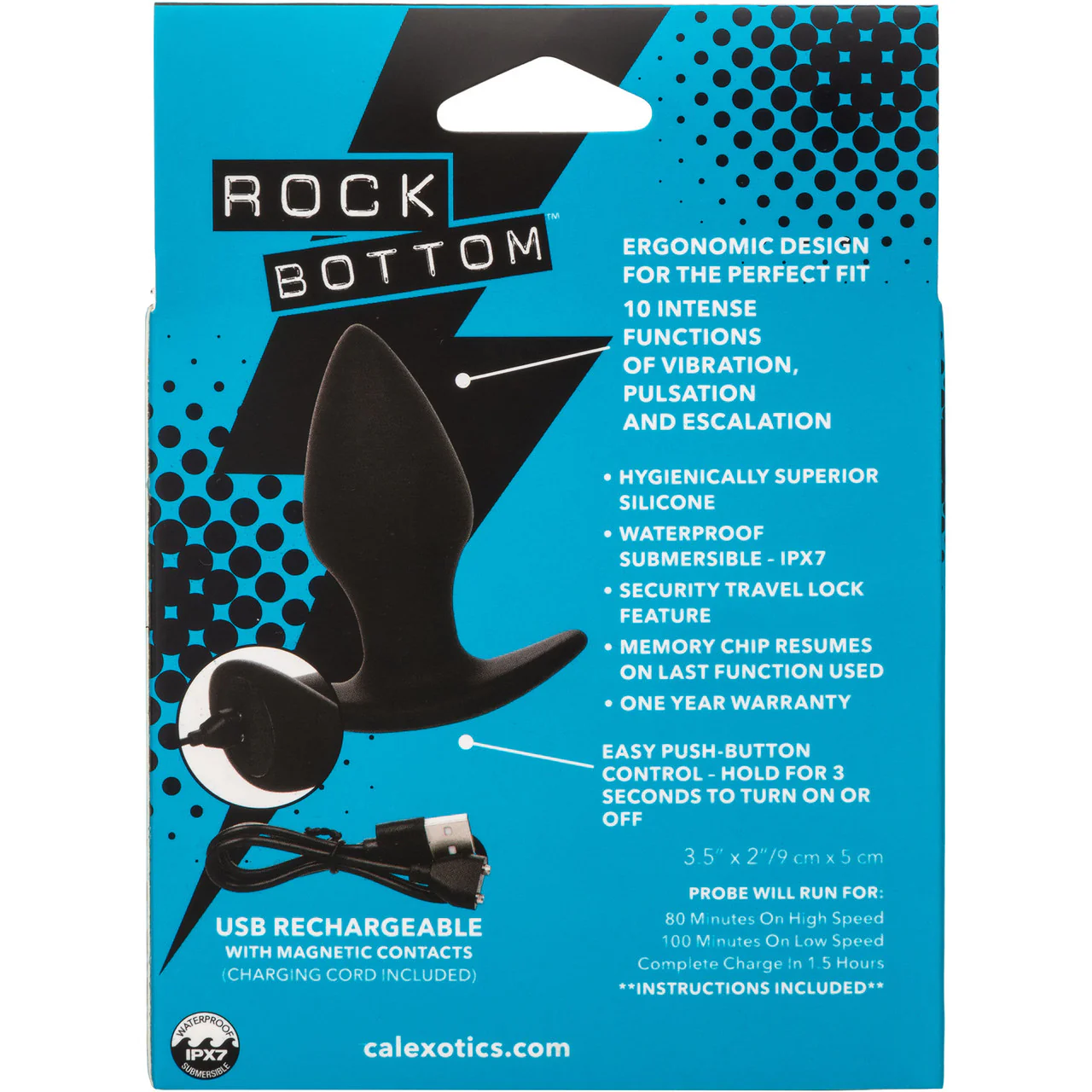 Rock Bottom™ Perfect Probe Rechargeable Waterproof Silicone Vibrating Butt Plug By CalExotics - Image 11