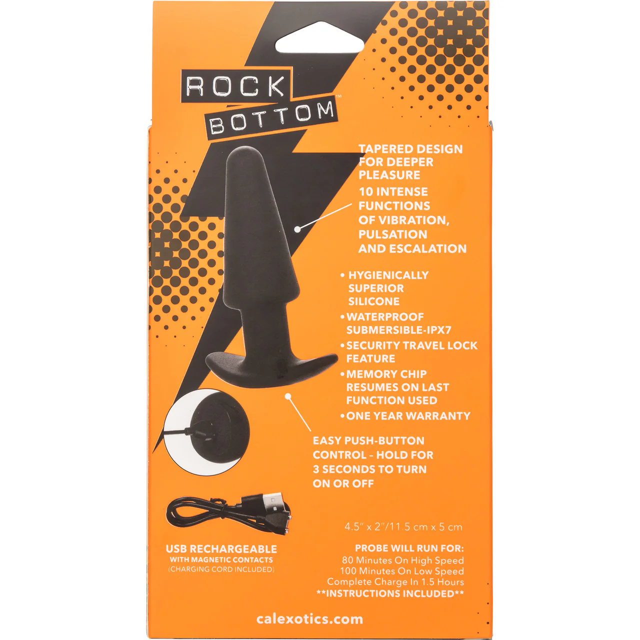 Rock Bottom™ Tapered Probe Rechargeable Waterproof Silicone Vibrating Butt Plug By CalExotics - Image 11