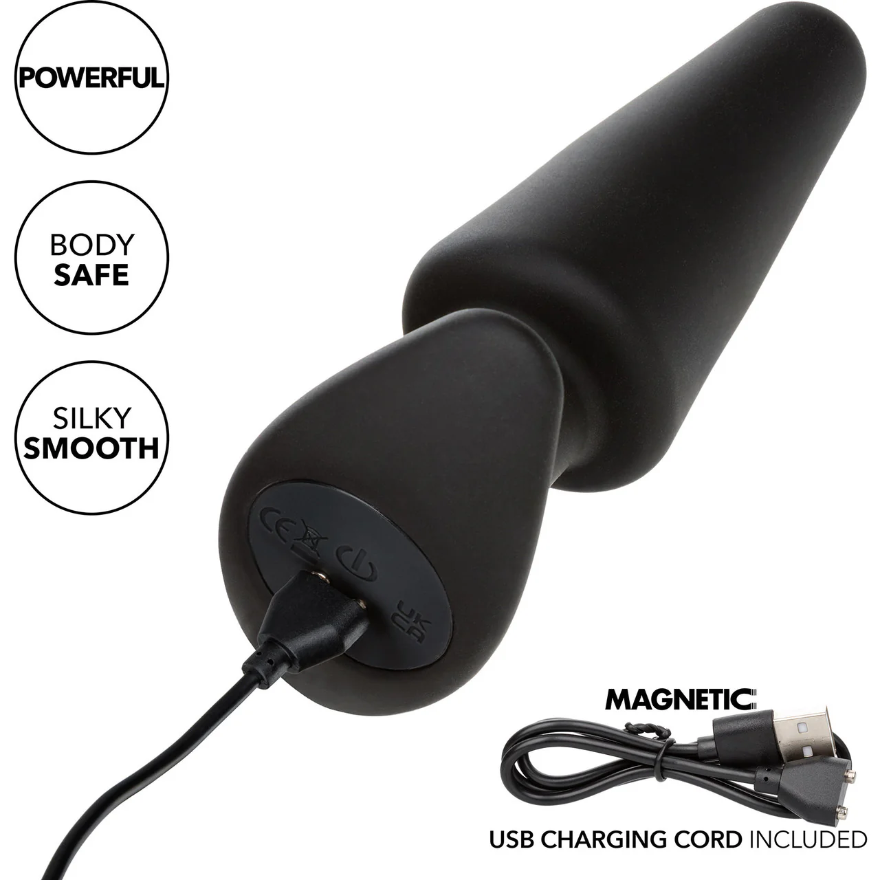 Rock Bottom™ Tapered Probe Rechargeable Waterproof Silicone Vibrating Butt Plug By CalExotics - Image 7