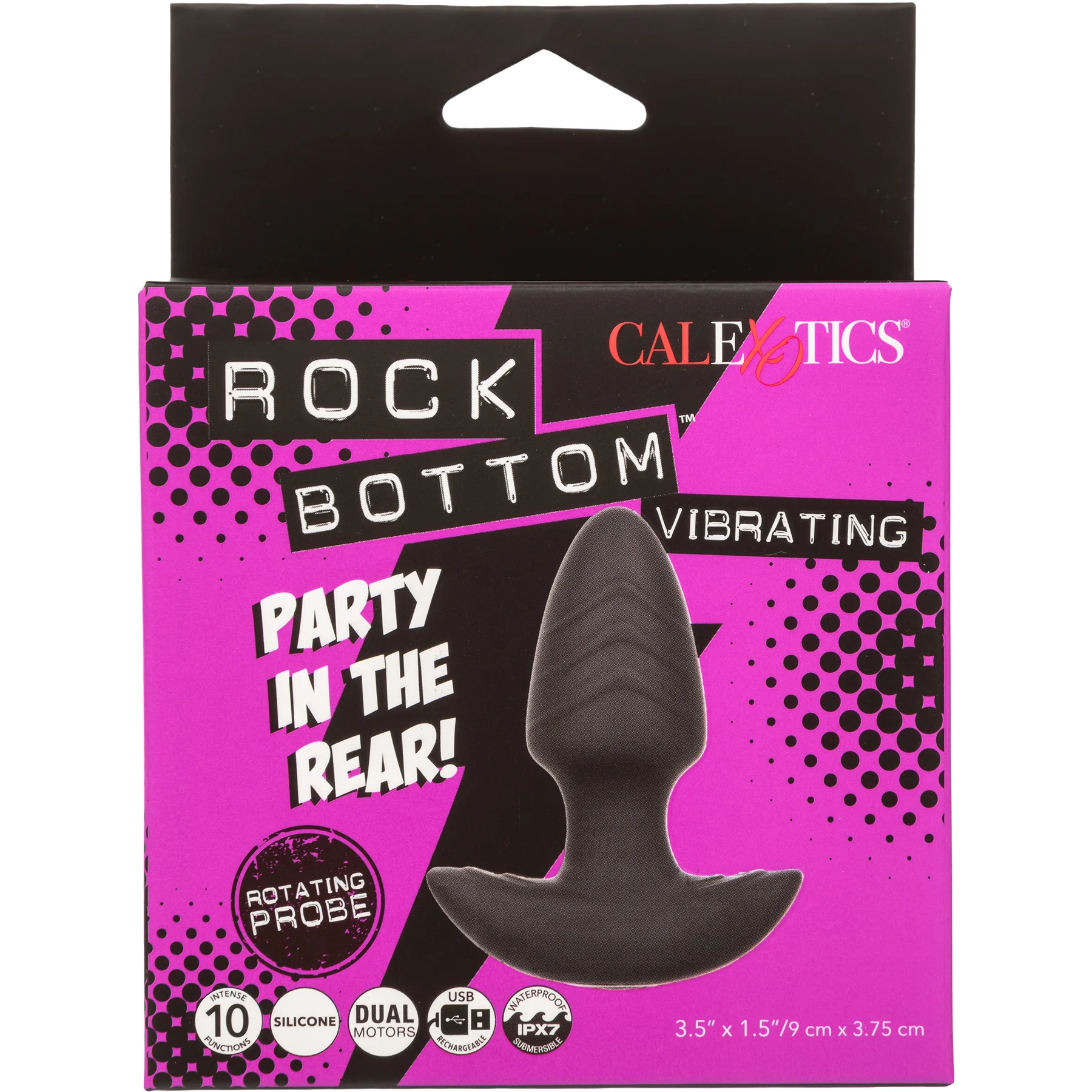 Rock Bottom™ Vibrating Rotating Probe Rechargeable Waterproof Silicone Butt Plug - Image 6