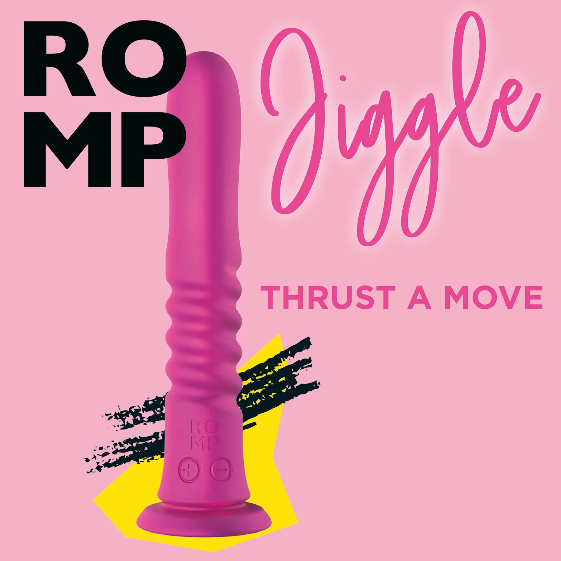 Romp Jiggle Rechargeable Silicone Thrusting & Vibrating Suction Cup Dildo - Image 2