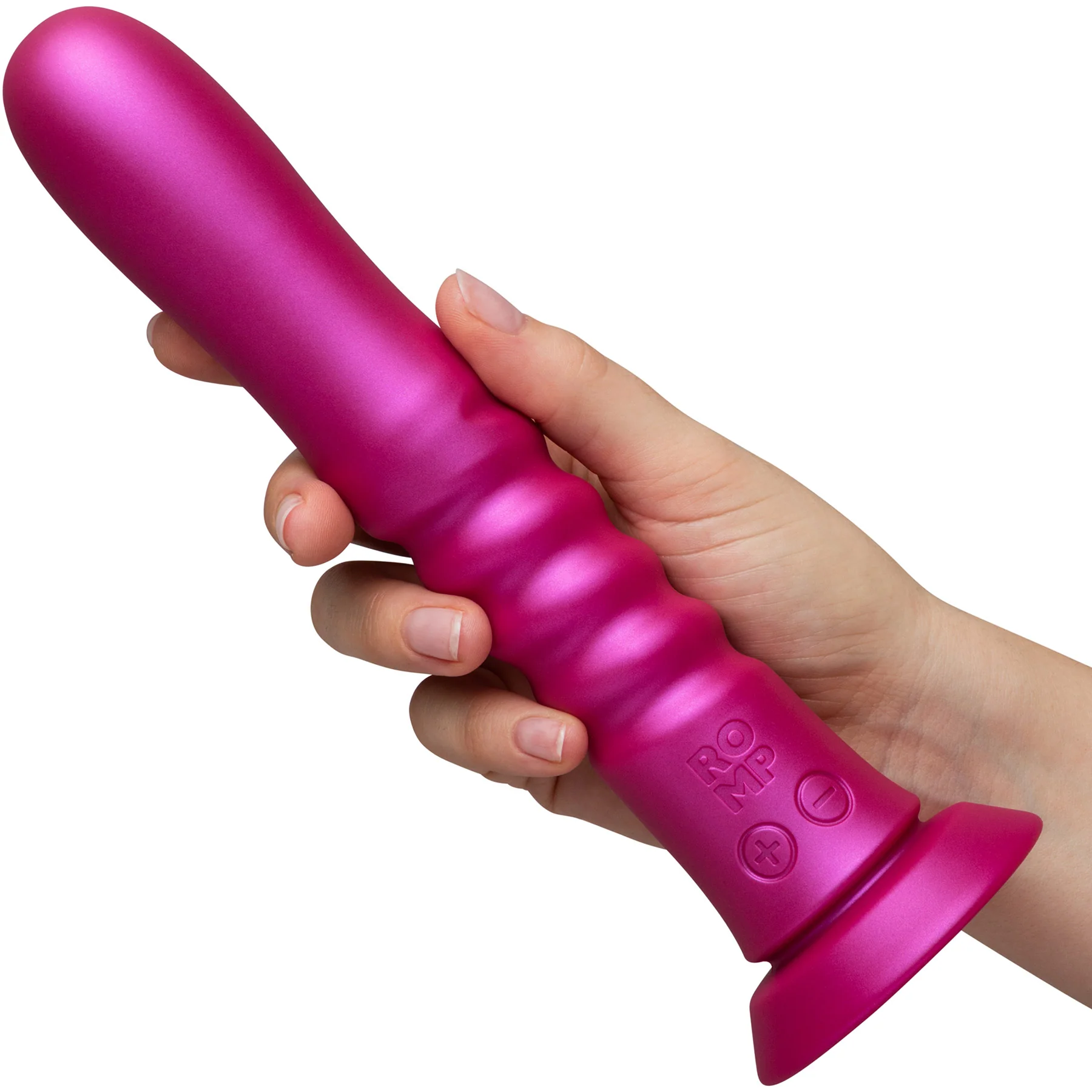 Romp Jiggle Rechargeable Silicone Thrusting & Vibrating Suction Cup Dildo - Image 3