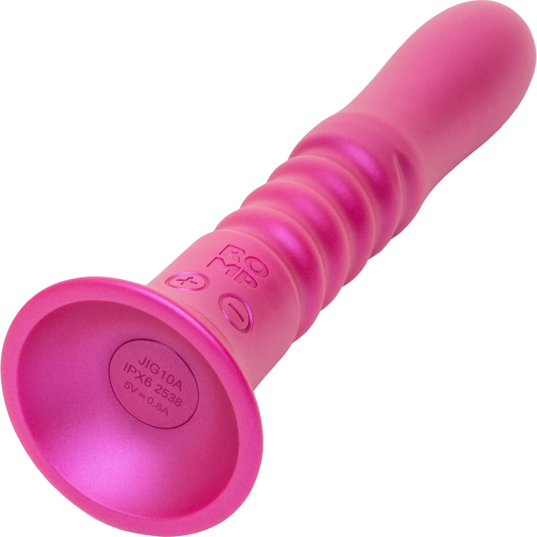 Romp Jiggle Rechargeable Silicone Thrusting & Vibrating Suction Cup Dildo - Image 4