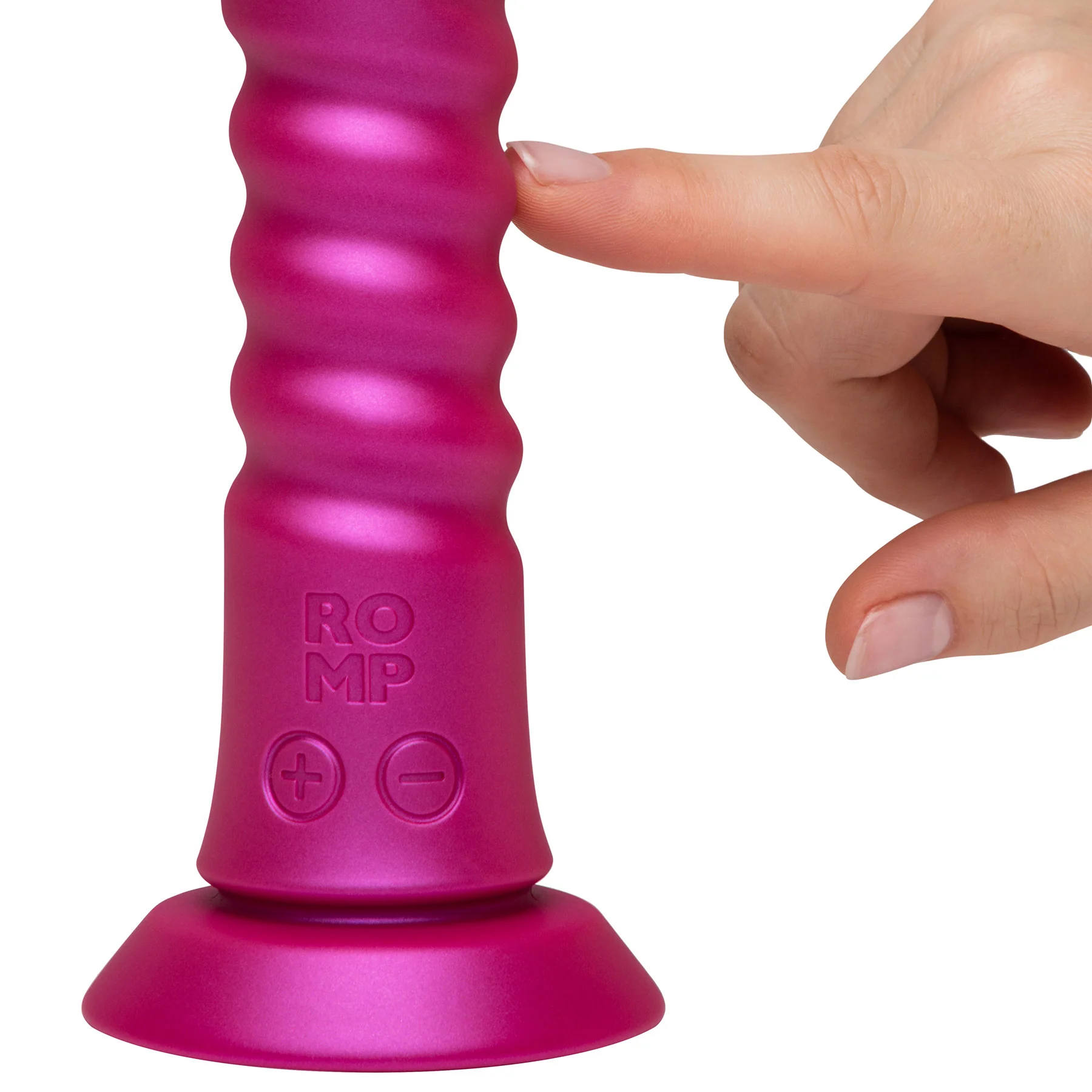 Romp Jiggle Rechargeable Silicone Thrusting & Vibrating Suction Cup Dildo - Image 7